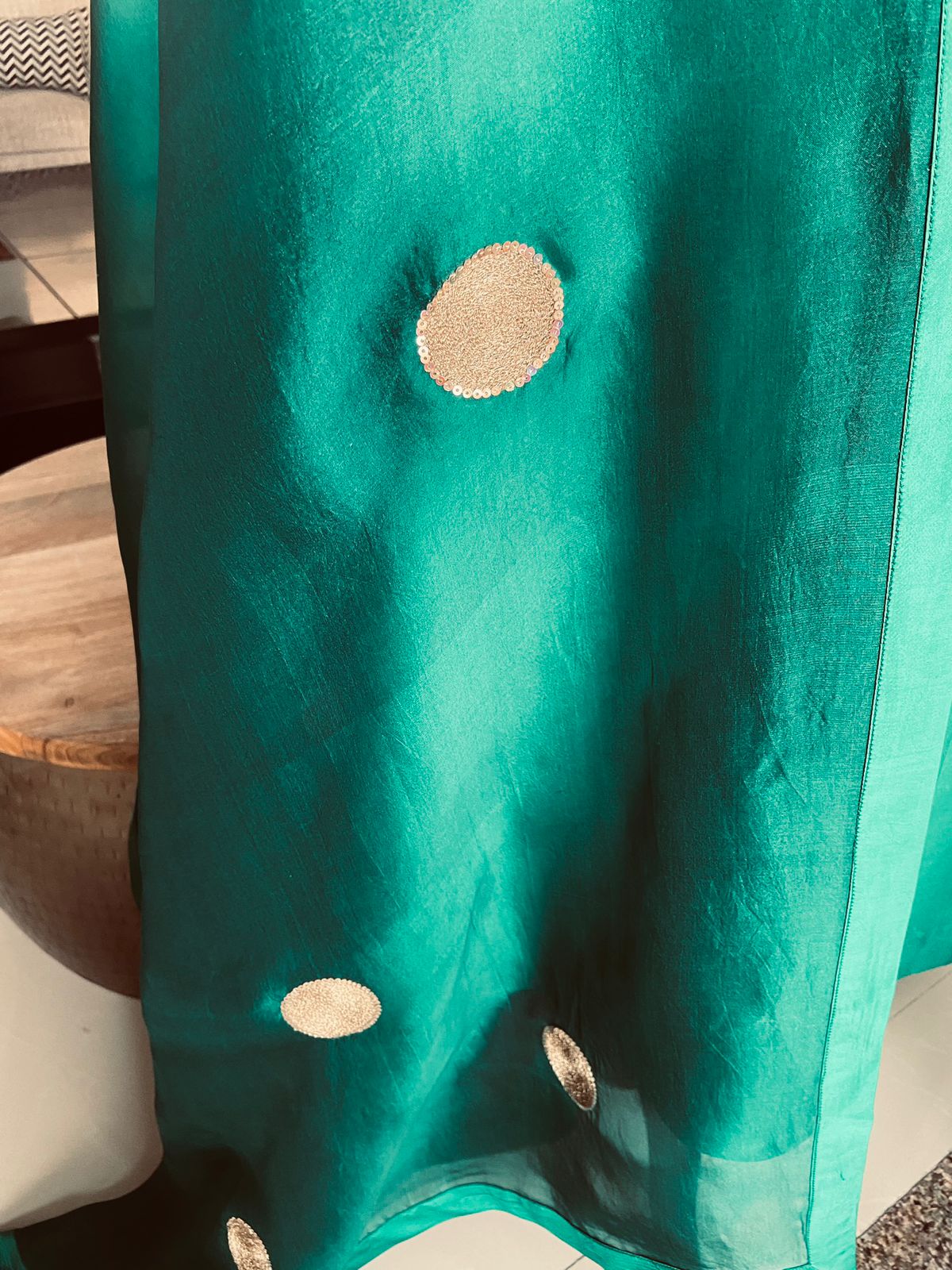 Chanderi Kurta Set in Emerald