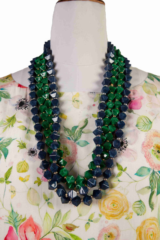 Blue and Green Beads Necklace